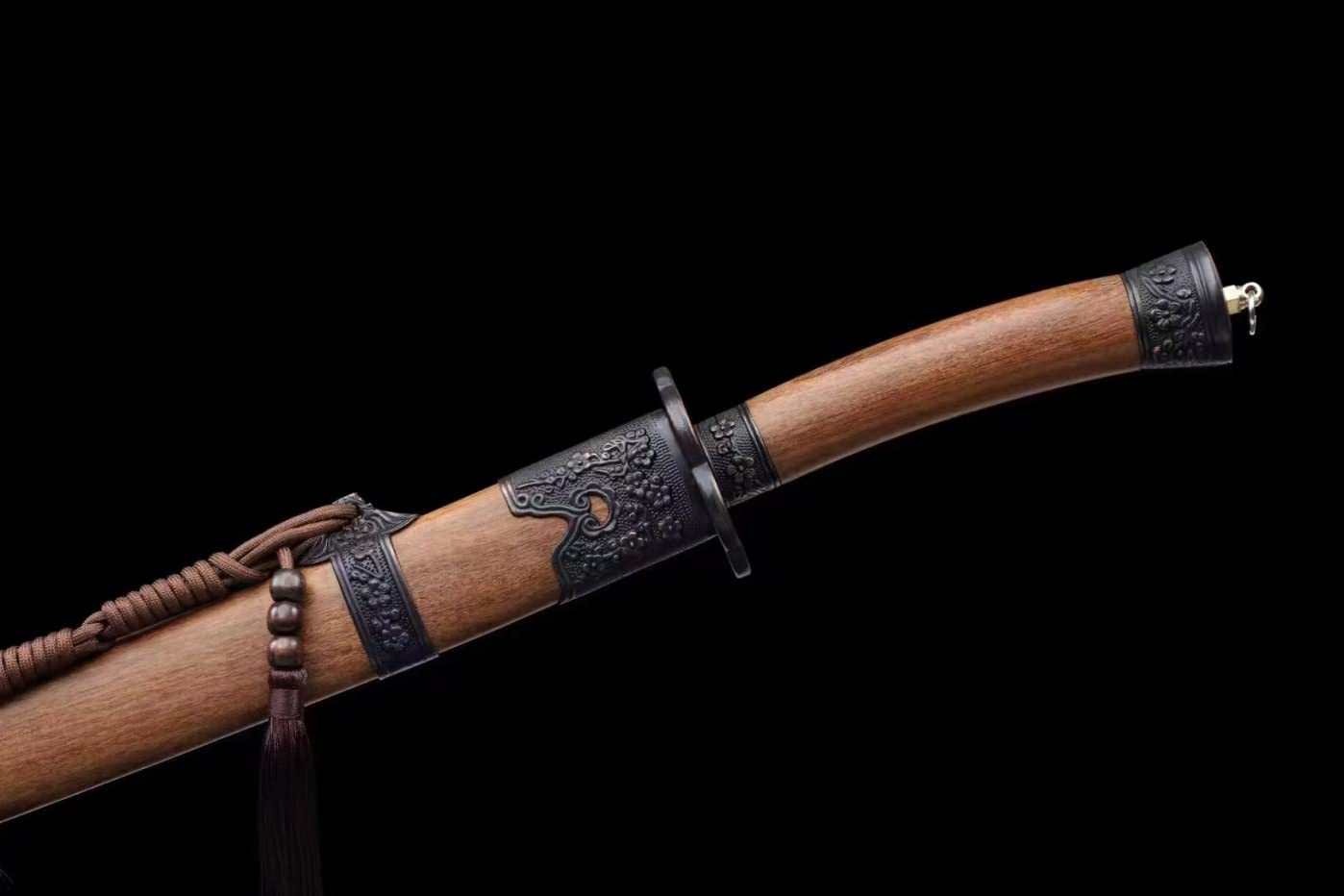 Qing dao Real,Damascus Blades,Rosewood Scabbard,Alloy Fittings