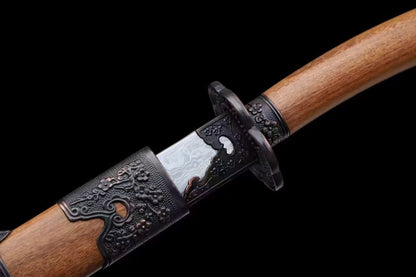 Qing dao Real,Damascus Blades,Rosewood Scabbard,Alloy Fittings