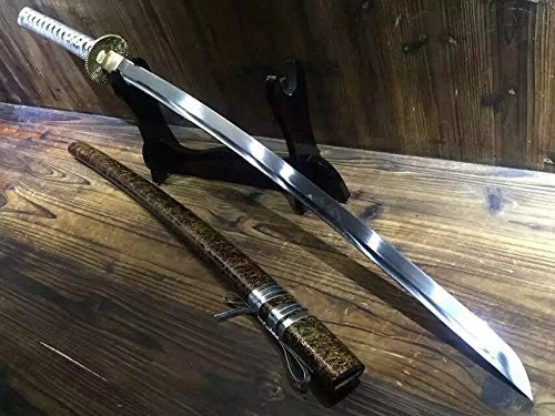 Katana/T10 high carbon steel blade/Wood scabbard/Brass fittings