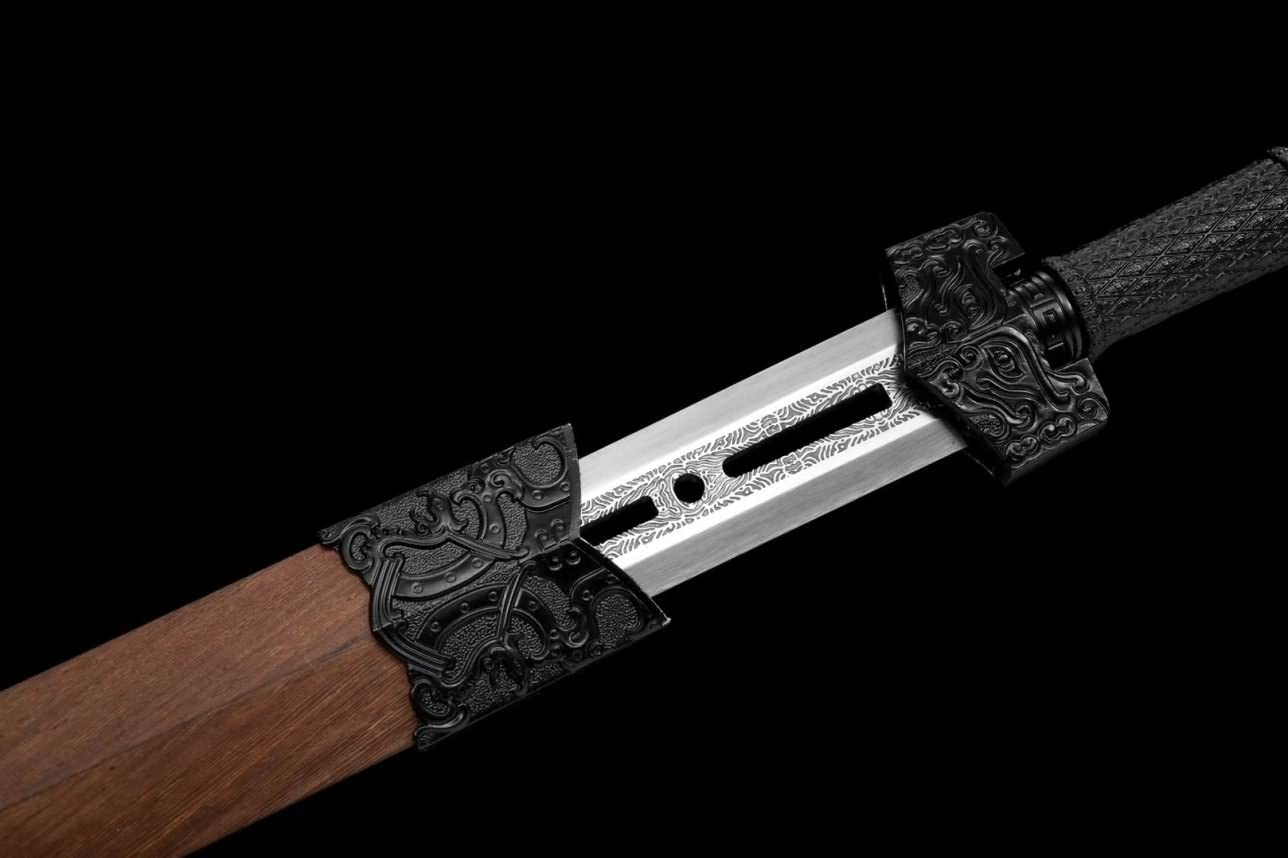 Han jian,Forged Hollow Blade,Rosewood Scabbard,Alloy Handle