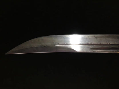 Qing dao,Forged Damascus Steel Blade,Ebony Scabbard,Brass Fittings