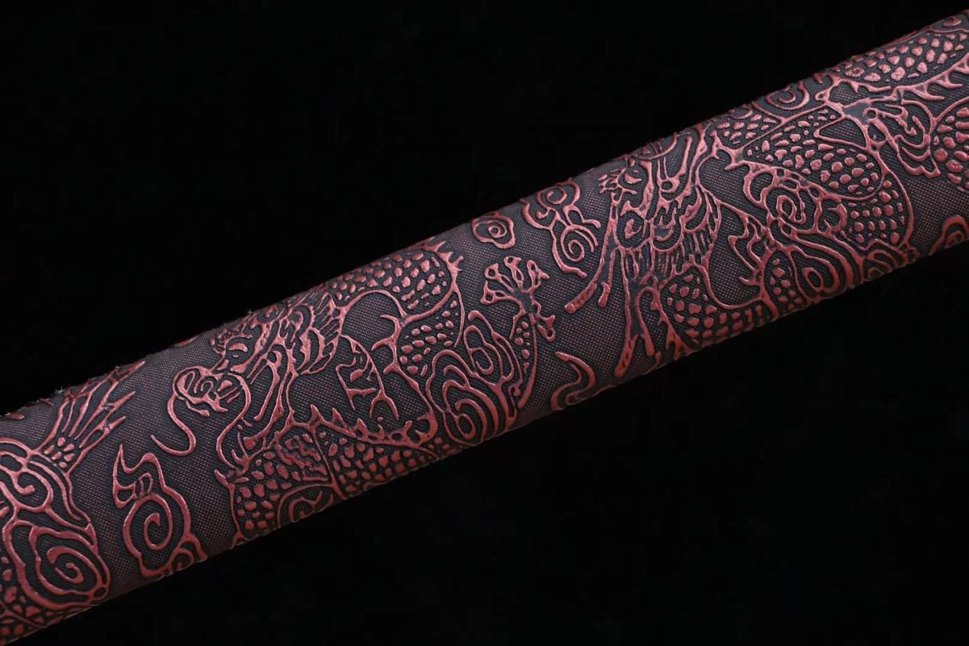 Tang dao(Forged High Carbon Steel red Blades,Leather scabbard