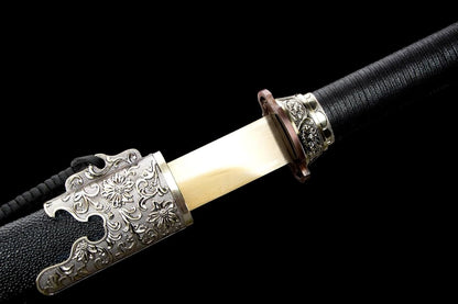 Qing Dao Sword-Hand Forged High Carbon Steel Blade,Traditional Longquan Craftsmanship