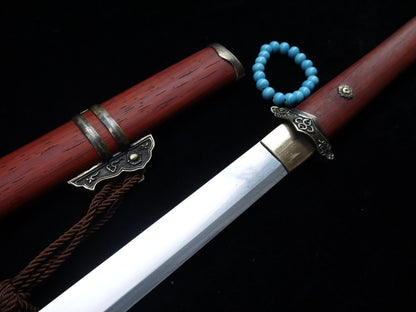 Tang dao/T10 High Carbon Steel/Redwood Scabbard/Brass fittings/Full Tang