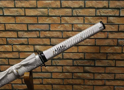 Ninja Sword Katana/Folding pattern steel blade/Solid wood scabbard/Alloy