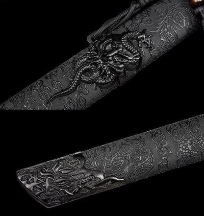 Dragon Tang dao Sword,High Carbon Steel Blade,Alloy Fittings