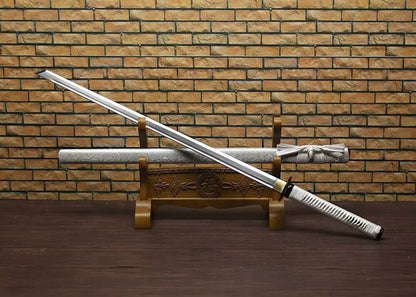 Ninja Sword Katana/Folding pattern steel blade/Solid wood scabbard/Alloy