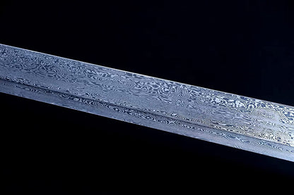 Traditional Tang dao swords,Forged Damascus Steel Blade,Alloy Fittings