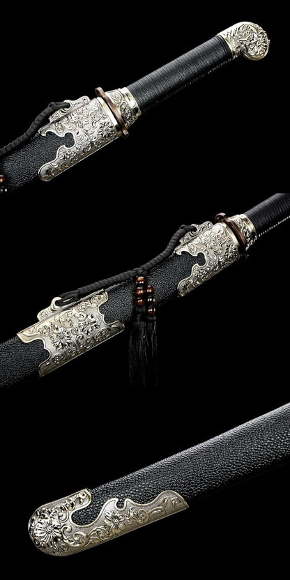 Qing Dao Sword-Hand Forged High Carbon Steel Blade,Traditional Longquan Craftsmanship