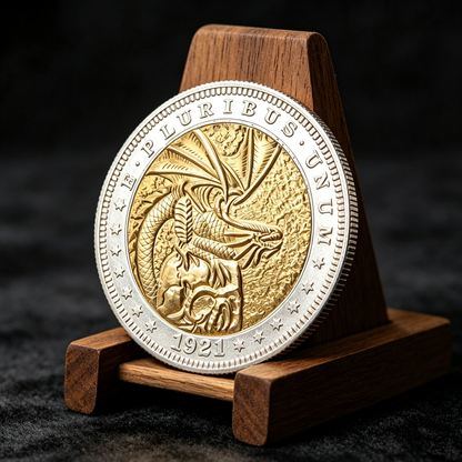 1921 Pterosaur Gold & Silver Wanderer Coin