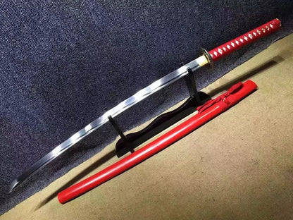 katana/Samurai sword/Medium carbon steel/Alloy fitted/Red paint Koshirae