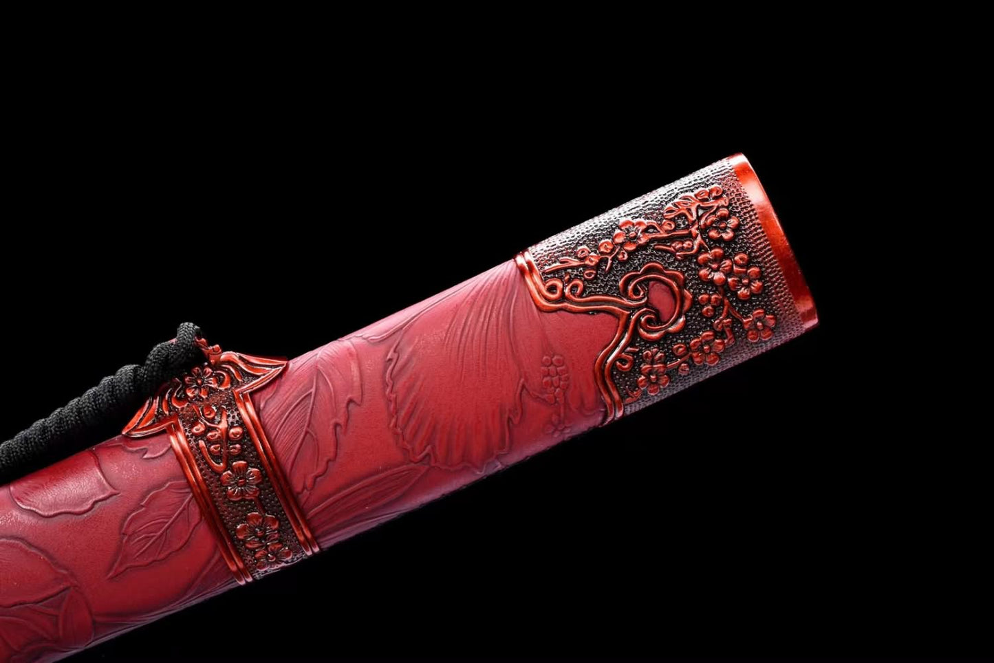 Qing dao Sword Real Forged High Carbon Steel Blade,Alloy Fittings,Red Scabbard