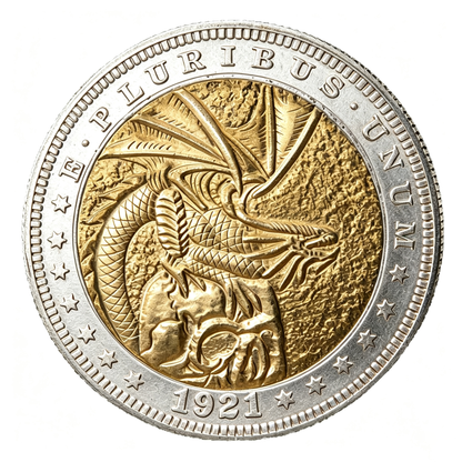 1921 Pterosaur Gold & Silver Wanderer Coin
