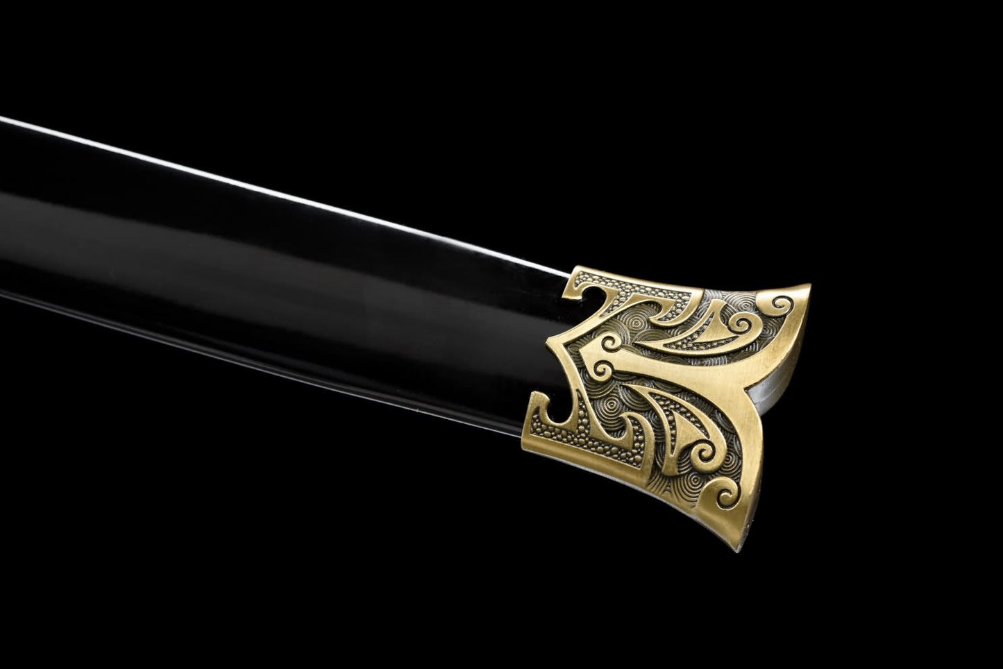 Han jian Sword Real,Hand Forged Golden Blade,Solid Wood Scabbard,Alloy Handle