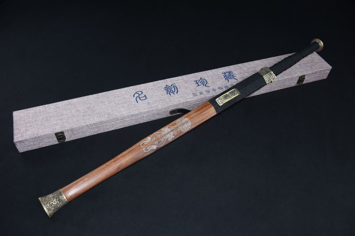 Han jian sword,Damascus steel blade,Brass fittings