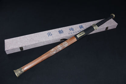 Han jian sword,Damascus steel blade,Brass fittings