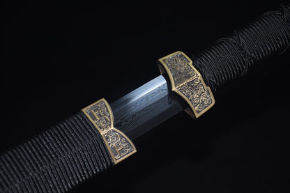 Han jian sword,Damascus steel blade,Brass fittings