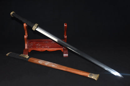 Han jian sword,Damascus steel blade,Brass fittings