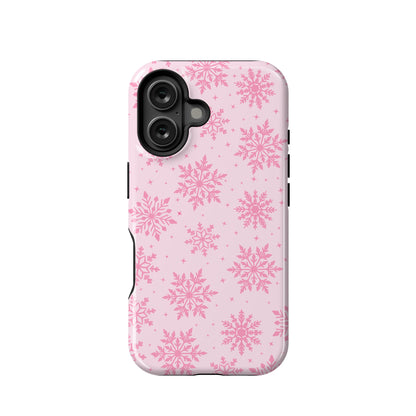 Pink Snowflakes iPhone Case