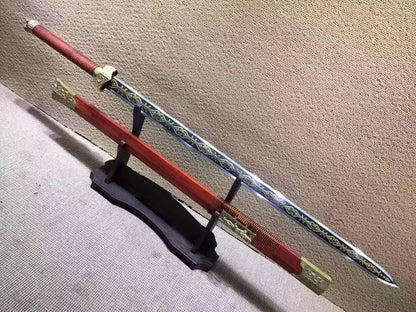 Han jian(High carbon steel blade,Redwood scabbard,Brass fittings)Full Tang