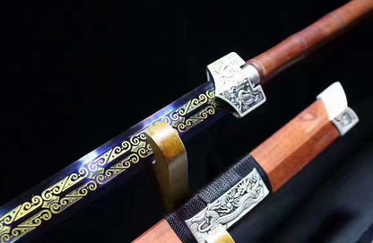 Han jian(High carbon steel blue blade,Redwood scabbard,Alloy)Length 41"