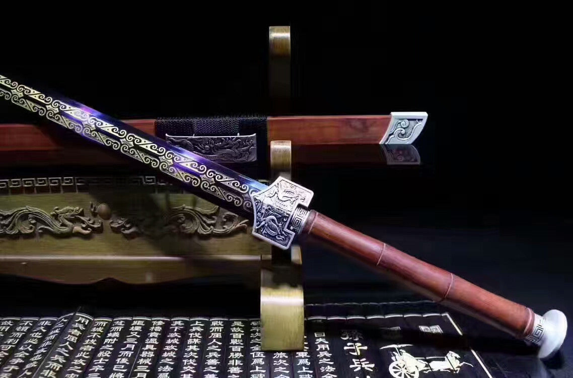 Han jian(High carbon steel blue blade,Redwood scabbard,Alloy)Length 41"