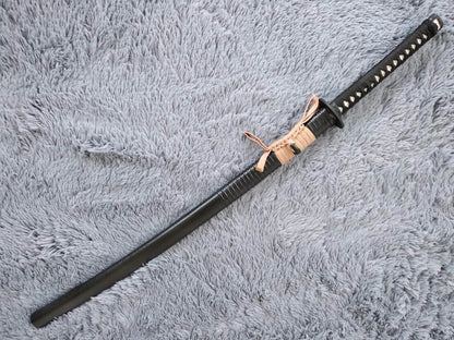 Katana/Hand Forged/carbon steel blade/Wood/Oriental cherry Tusba/Heat Tempered