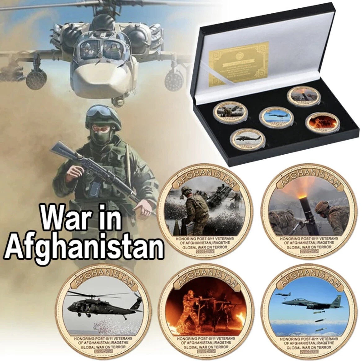 Afghanistan War Military Commemorative Coin Set