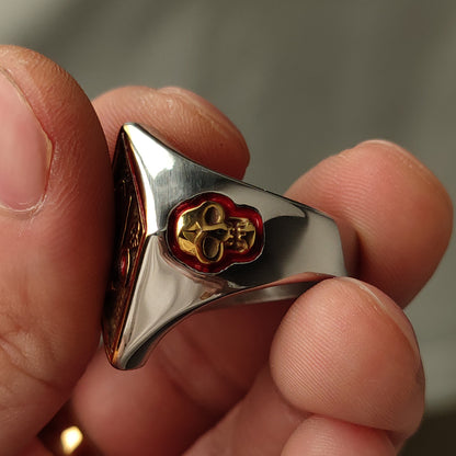 1%ER Hardcore Biker Diamond Signet Ring