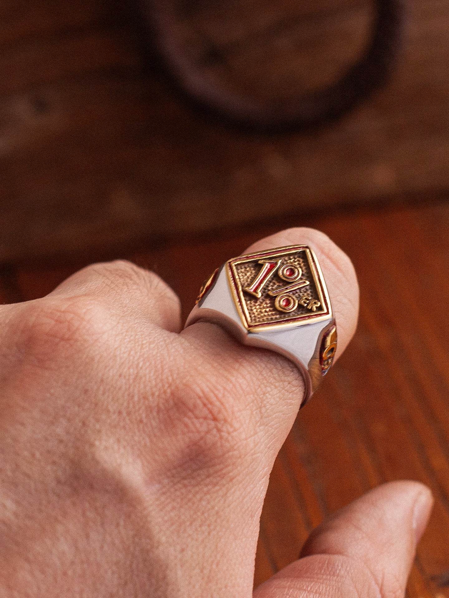 1%ER Hardcore Biker Diamond Signet Ring