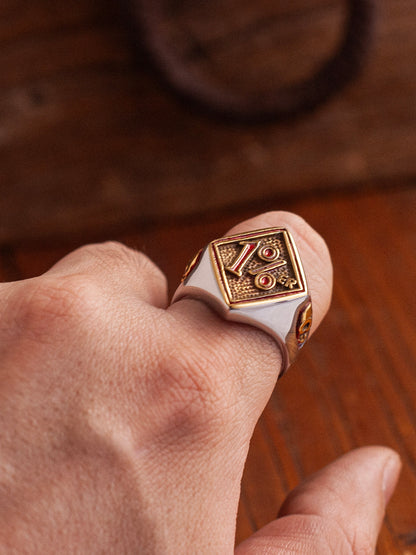 1%ER Hardcore Biker Diamond Signet Ring