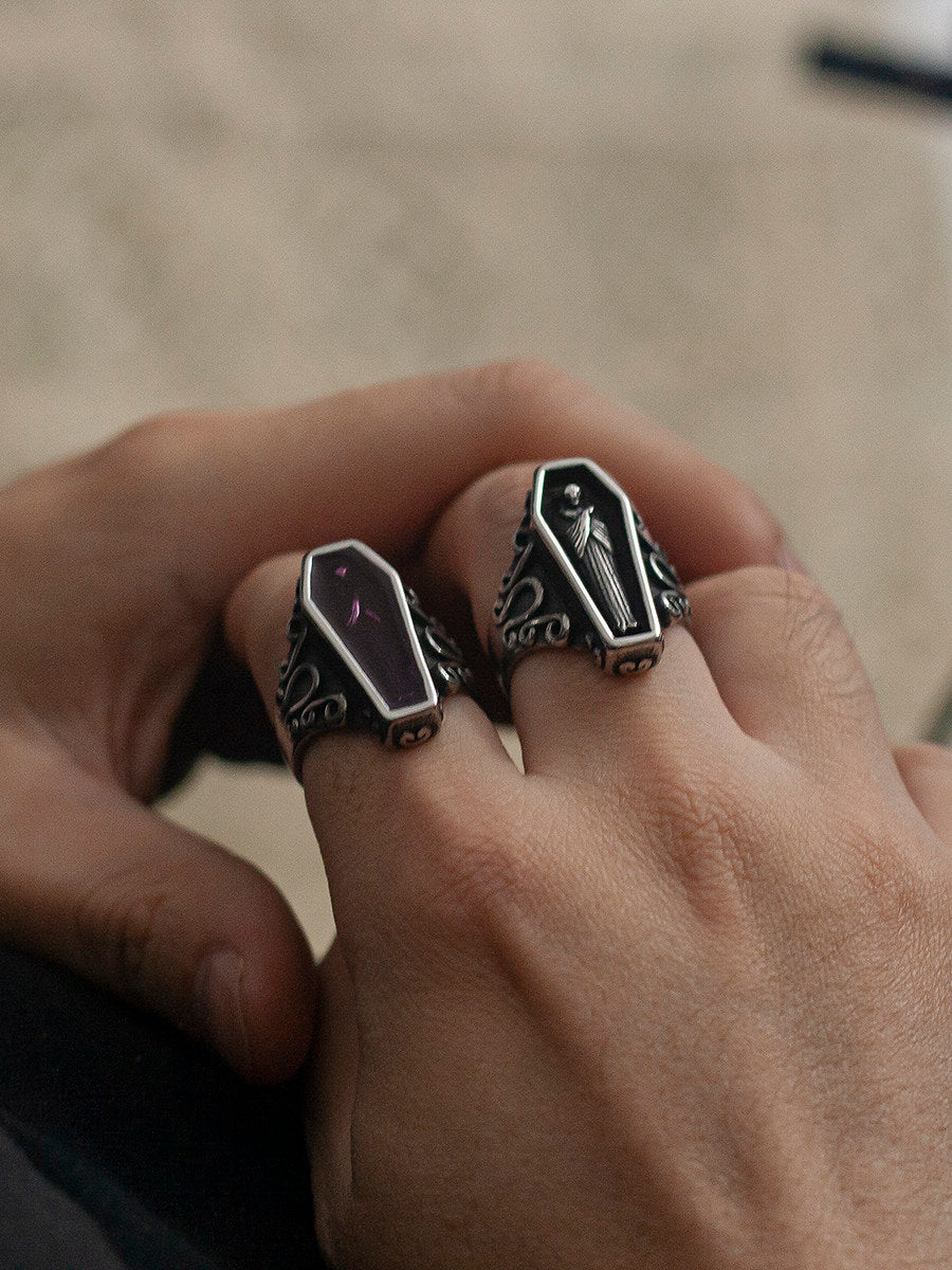 🩸 Gothic Vampire Coffin Ring