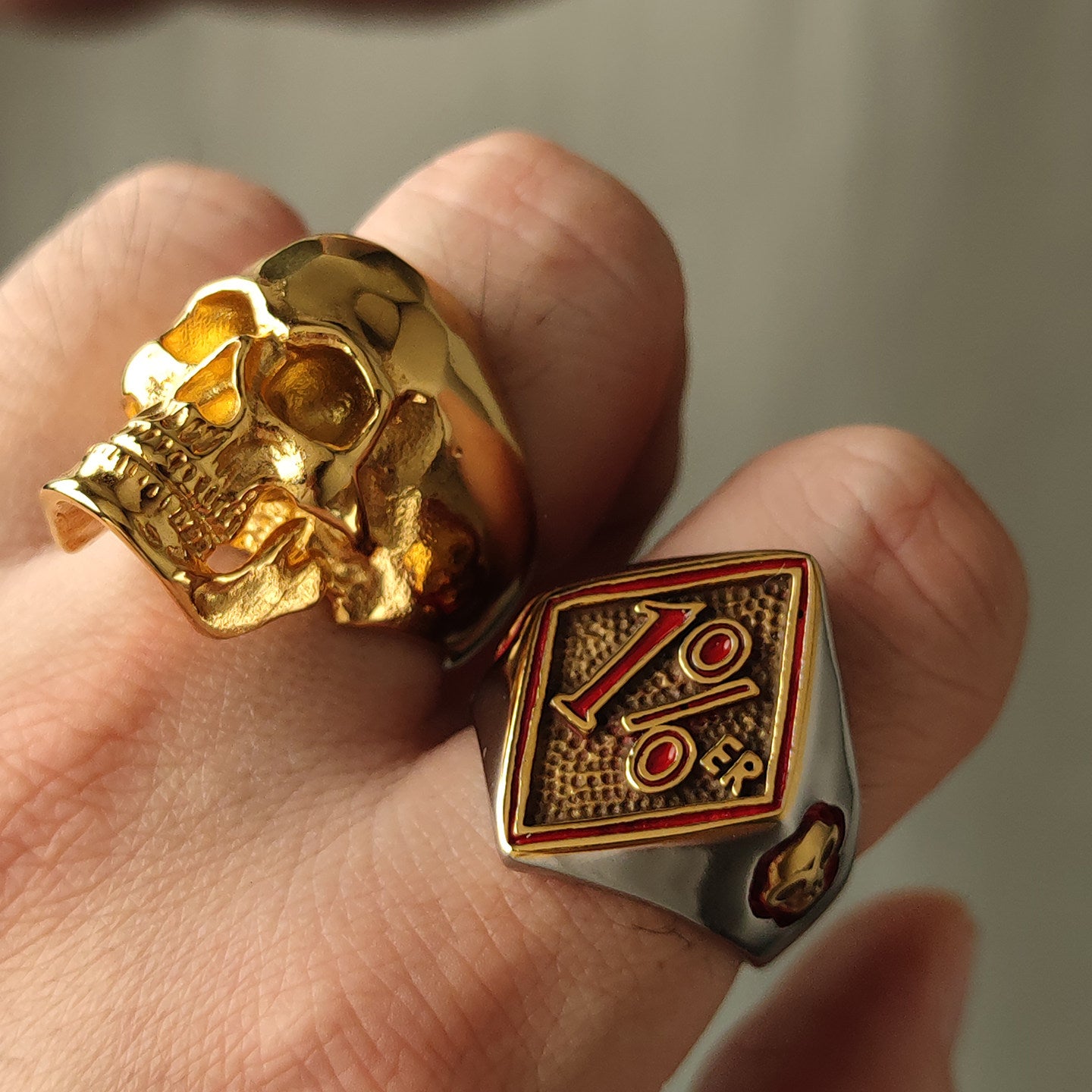 1%ER Hardcore Biker Diamond Signet Ring