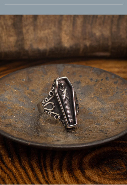 🩸 Gothic Vampire Coffin Ring
