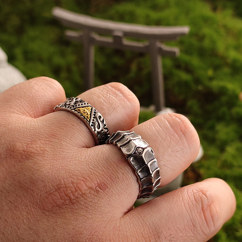 “Supernatural Perspective” | American Retro All-Seeing Eye Gold-Accent Ring