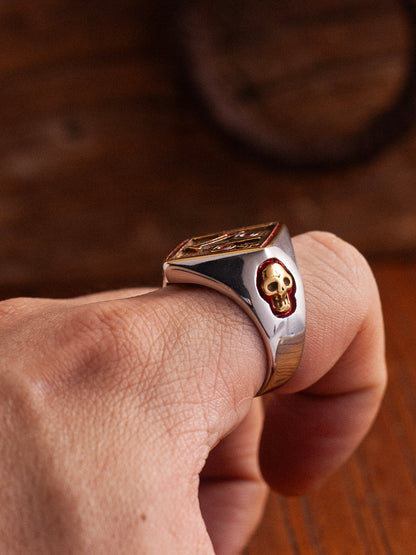 1%ER Hardcore Biker Diamond Signet Ring
