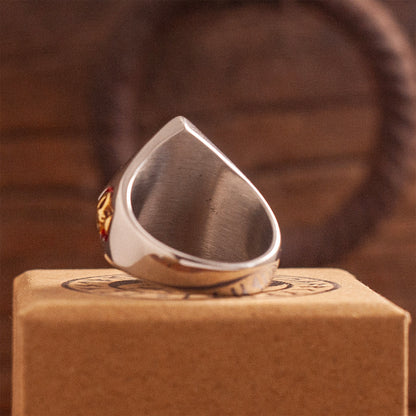 1%ER Hardcore Biker Diamond Signet Ring