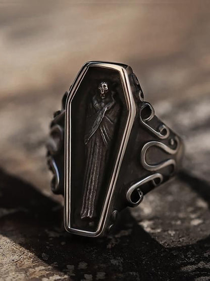 🩸 Gothic Vampire Coffin Ring