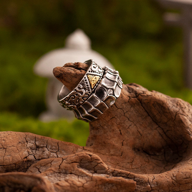 “Supernatural Perspective” | American Retro All-Seeing Eye Gold-Accent Ring