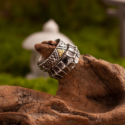 “Supernatural Perspective” | American Retro All-Seeing Eye Gold-Accent Ring