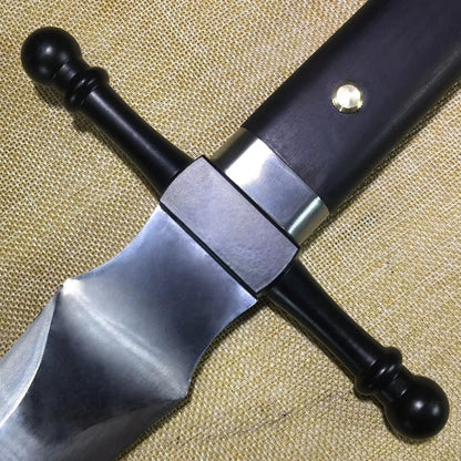 Knightly Sword,High carbon steel blade,Leather scabbard