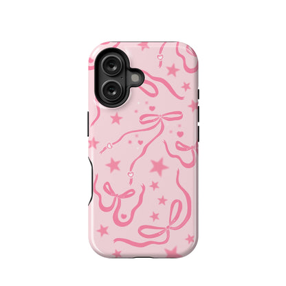 Pink Cosmic Bows iPhone Case