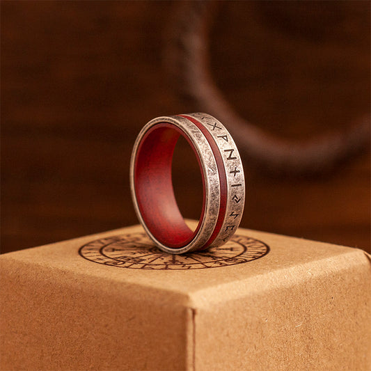 “Angora Red” Nordic Color-Block Ring