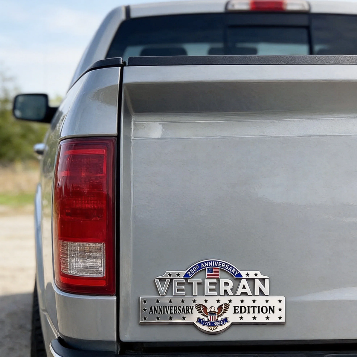 Patriot Flag Metal Car Emblem Badge