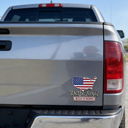 Patriot Flag Metal Car Emblem Badge