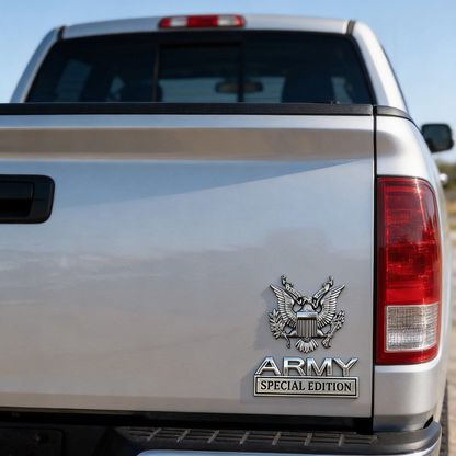 Patriot Flag Metal Car Emblem Badge