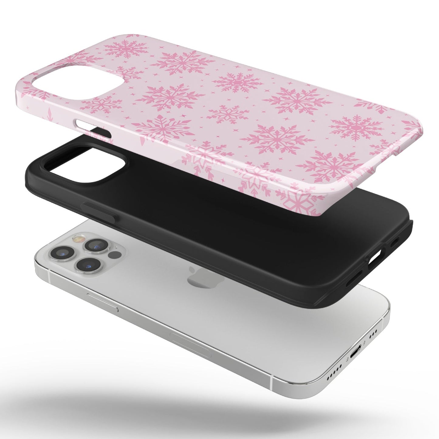 Pink Snowflakes iPhone Case