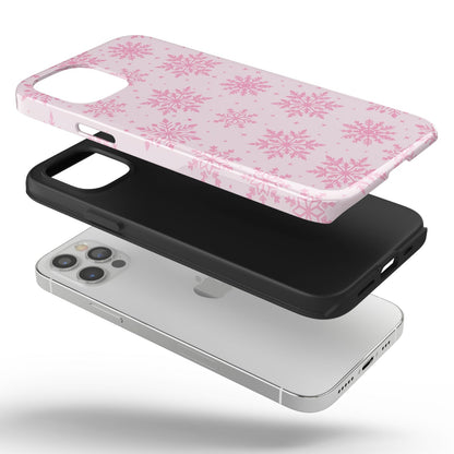 Pink Snowflakes iPhone Case