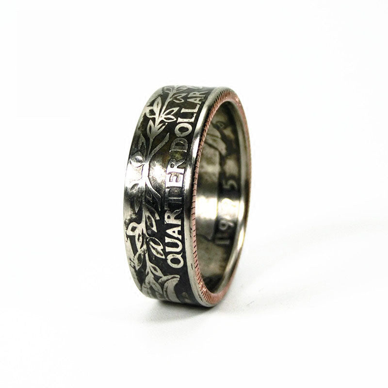 “American Quarter Coin Ring” | Handmade Vintage U.S. Coin Band
