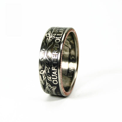 “American Quarter Coin Ring” | Handmade Vintage U.S. Coin Band